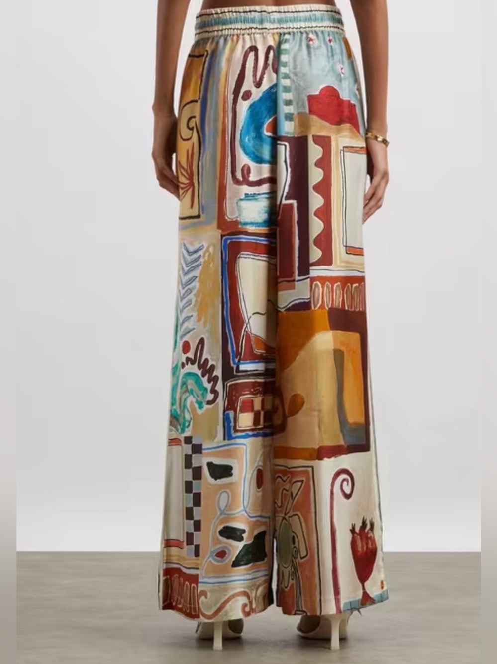 ALÉMAIS Michelle Silk Wide-Leg Printed Pant - Picture 2 of 7